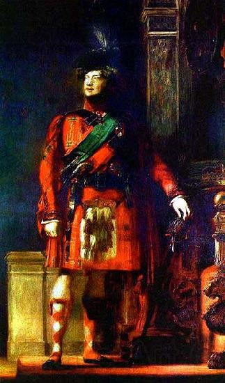 Sir David Wilkie Sir David Wilkie flattering portrait of the kilted King George IV for the Visit of King George IV to Scotland, with lighting chosen to tone down the b Spain oil painting art